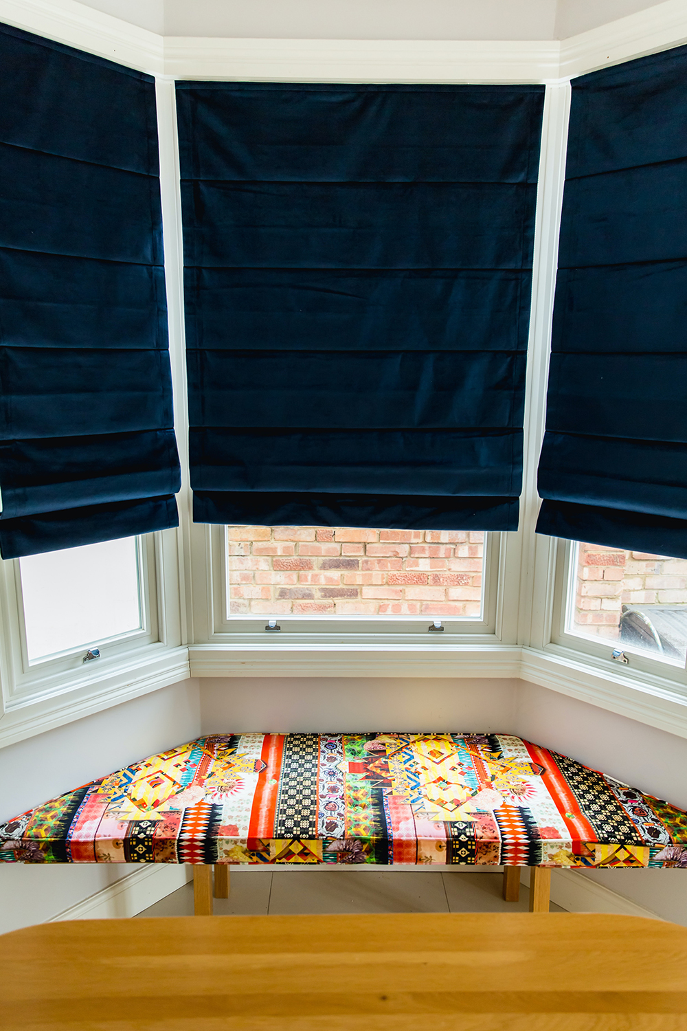 Roman blinds blue