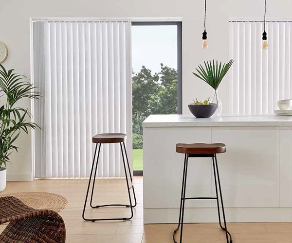 Vertical blinds dining kitchen