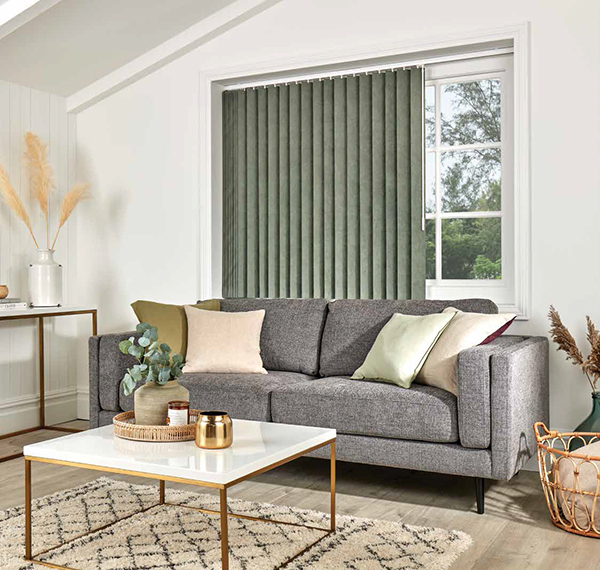 Vertical blinds lounge green